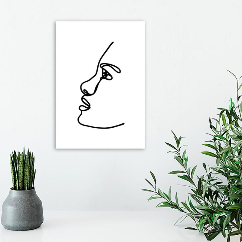 Plakat minimalistyczny z kobiecą twarzą