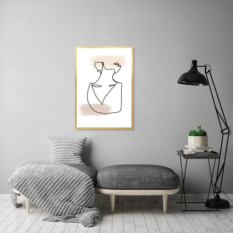 Plakat z rysunkiem kobiety Plakat dekolt