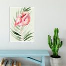 Plakat tropikalny z motywem flaminga
