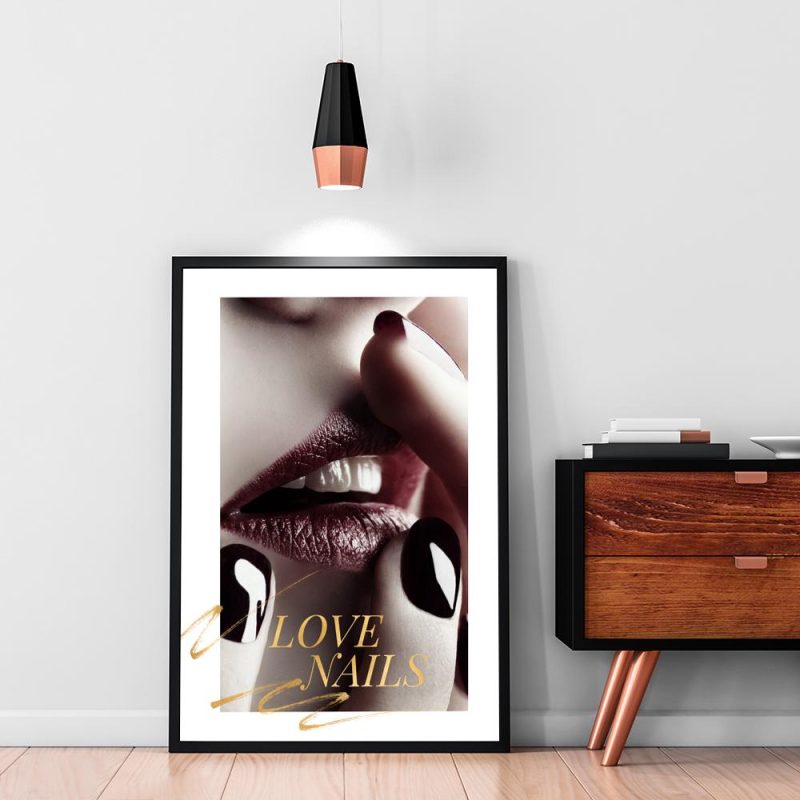Plakat czerwony z motywem ust