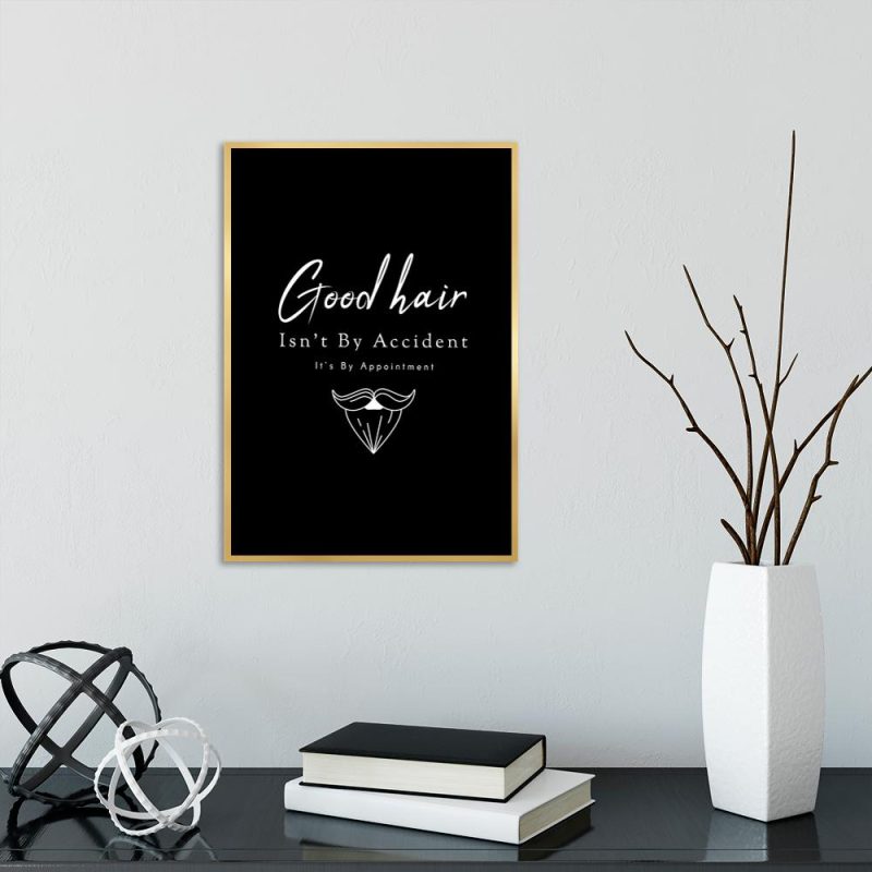 plakat czarno-biały z motywem brody i napisu plakat czarno-biały z motywem barberskim