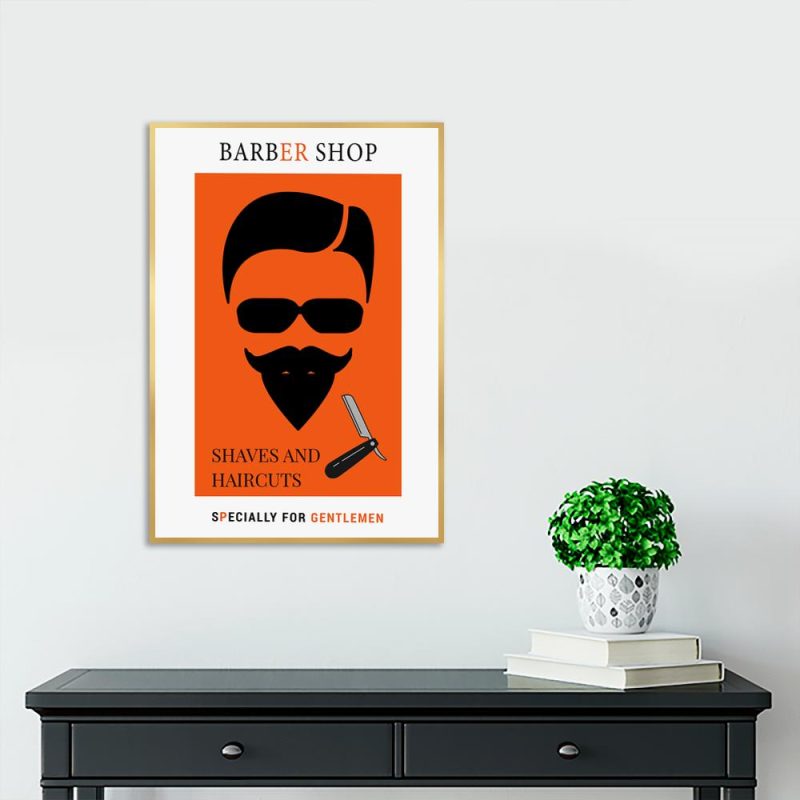 plakat z motywem barbershopu