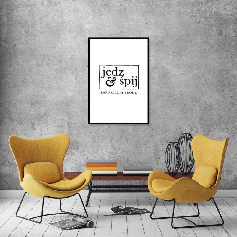 czarno-biały plakat dla barbera plakat z napisem o brodzie