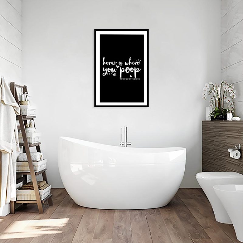 czarno-biały plakat z napisem o domu plakat z napisem o domu