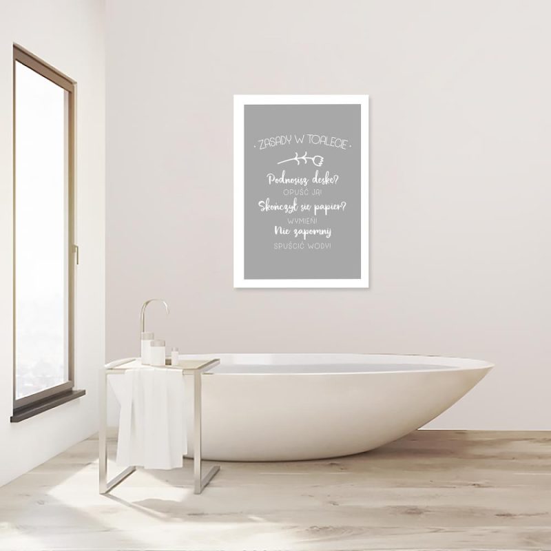 plakat z motywem zasad w toalecie plakat z zasadami w toalecie