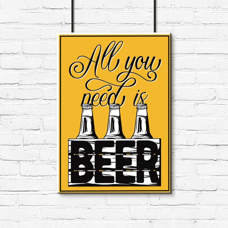 plakat retro z motywem piwa