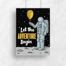 plakat kosmonauta z balonem