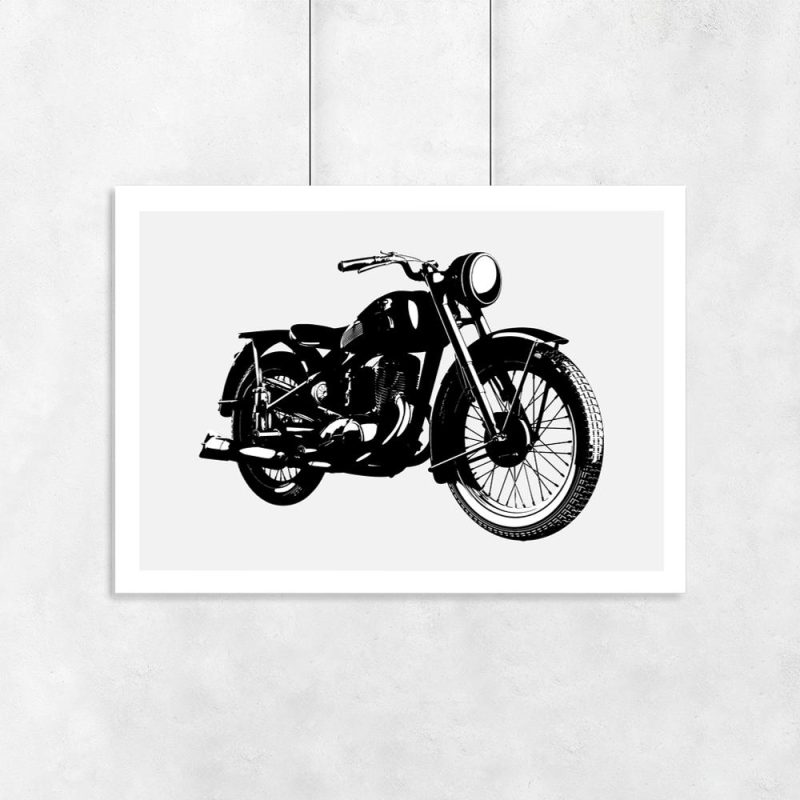 szary plakat z motocyklem