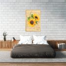 plakat na ścianę sypialni ze słonecznikami