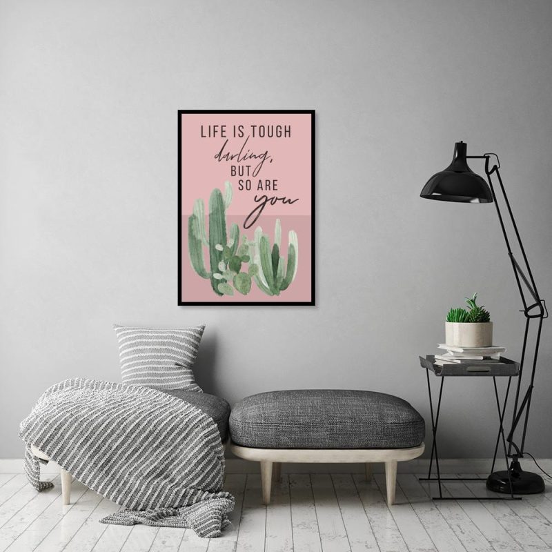 plakat z kaktusem do salonu