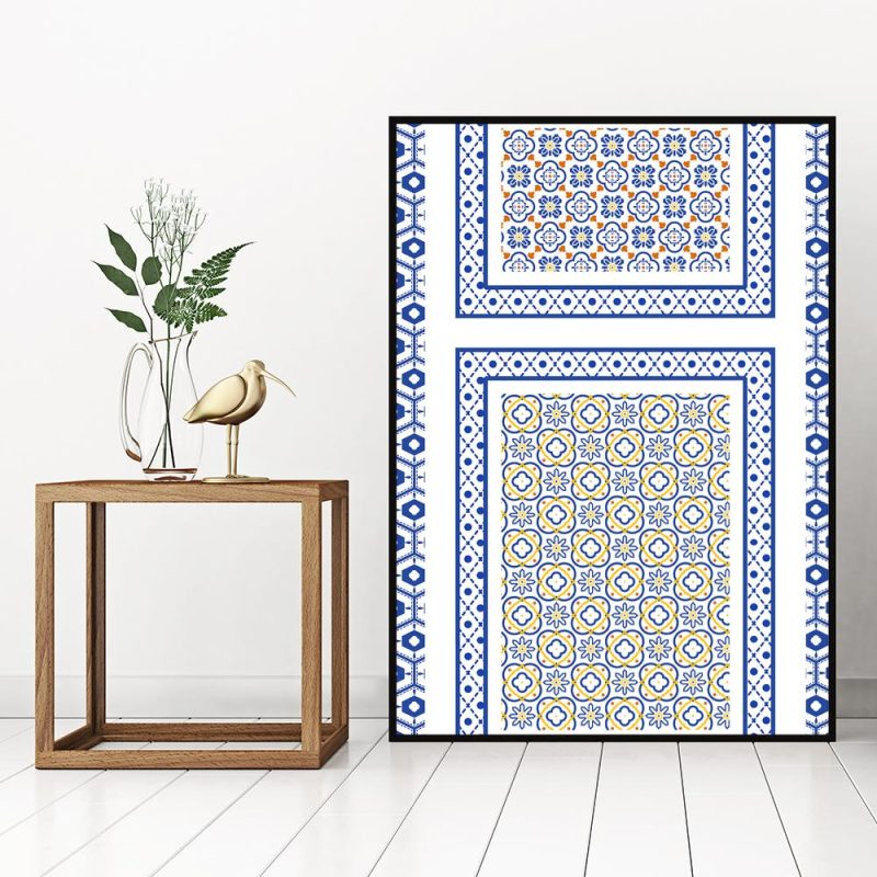 plakat z geometrycznym motywem do salonu