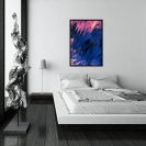 plakat z kolorową abstrakcją nad łóżko do sypialni
