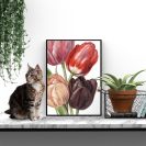 motyw tulipanów na plakacie