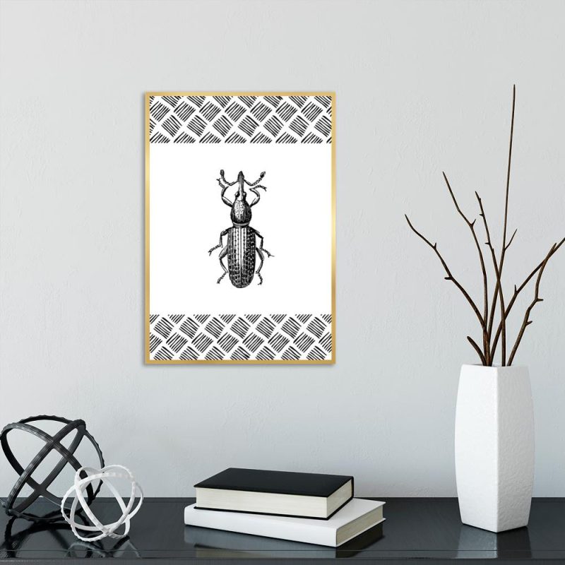 motyw czarno-białego robaczka dekoracja z robaczkiem