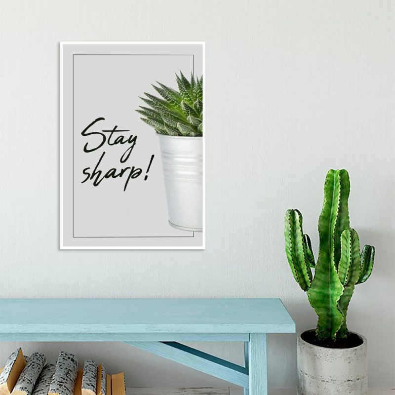 kaktus i napis jako dekoracja angielski napis i kaktus