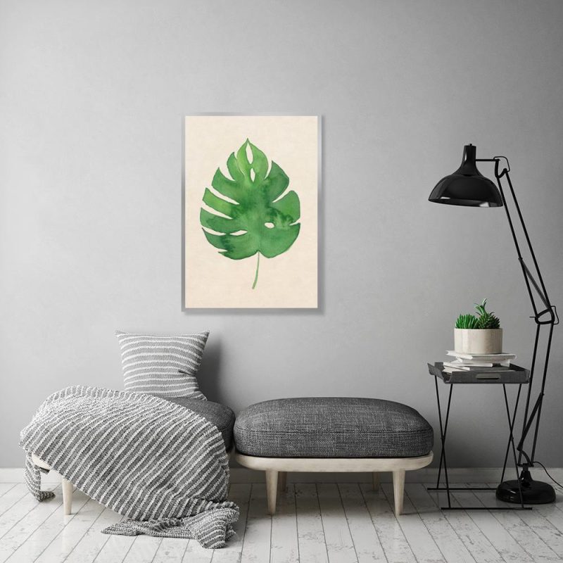 liść monstery na plakacie plakat z monsterą jako liściem