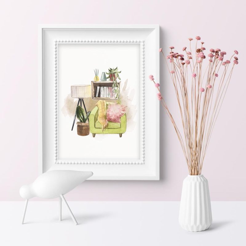 plakat zielony fotel plakat fotel