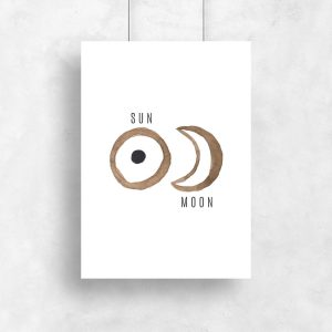 plakat słońce i księżyc