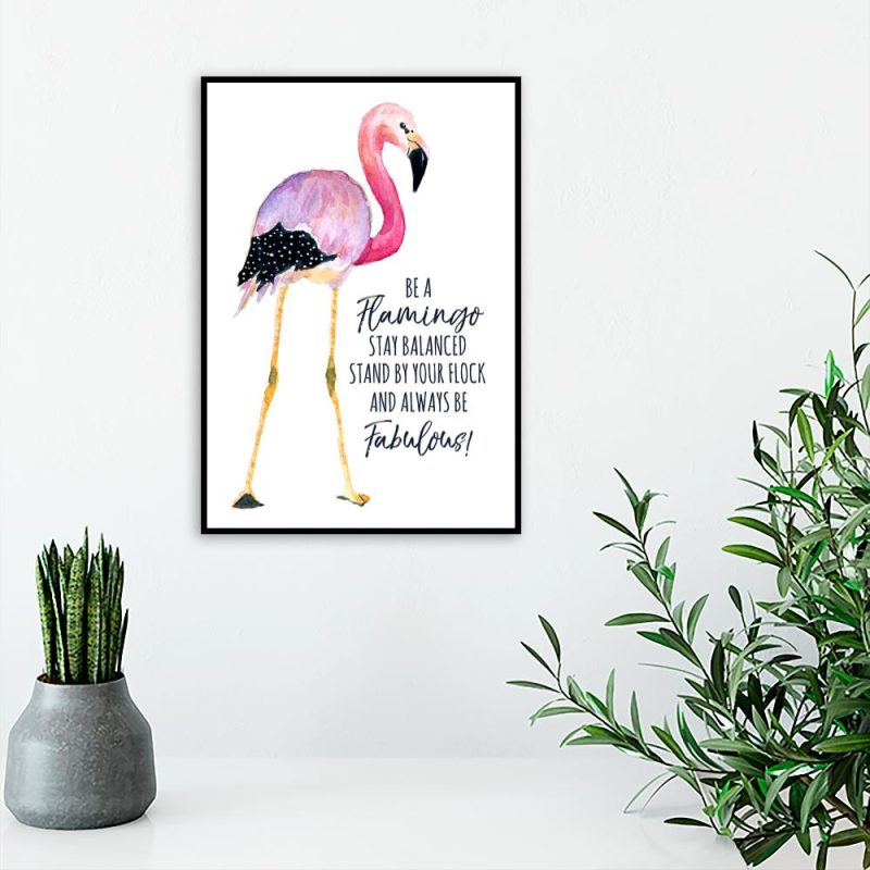 plakat z napisem o flamingu