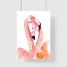 plakat zakochane flamingi