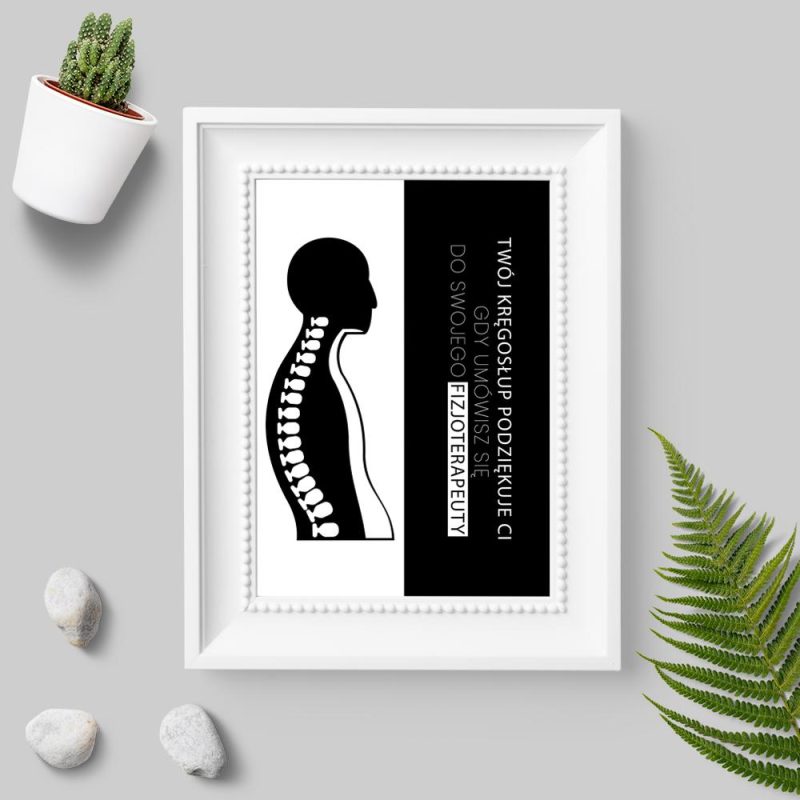 plakat z napisem dla fizjoterapeuty