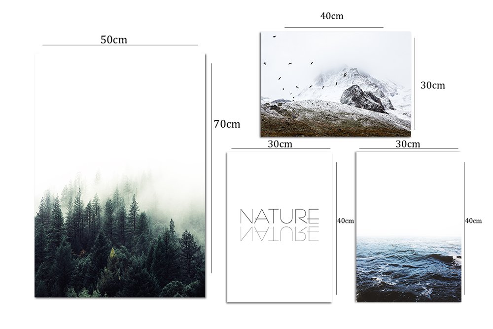 natura i góry i mgła na plakacie