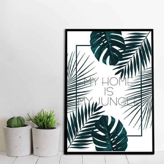 stylowy plakat - tropikalne liście
