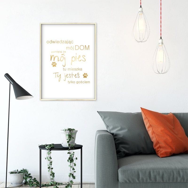 złoty plakat do salonu