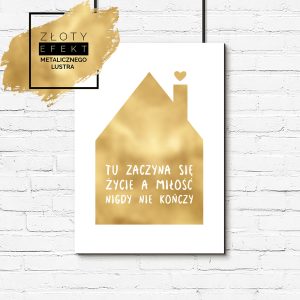 Złoty plakat dom