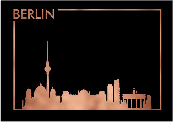 krajobraz na miedzianym plakacie z Berlinem