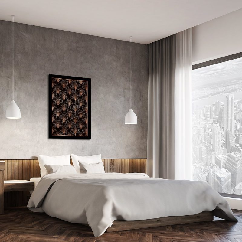 dekoracje z abstrakcją dekoracje miedziane