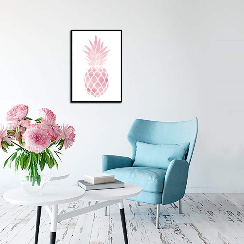plakat z różowym ananasem