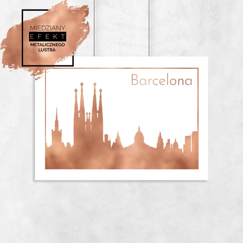 Plakat miedziany barcelona