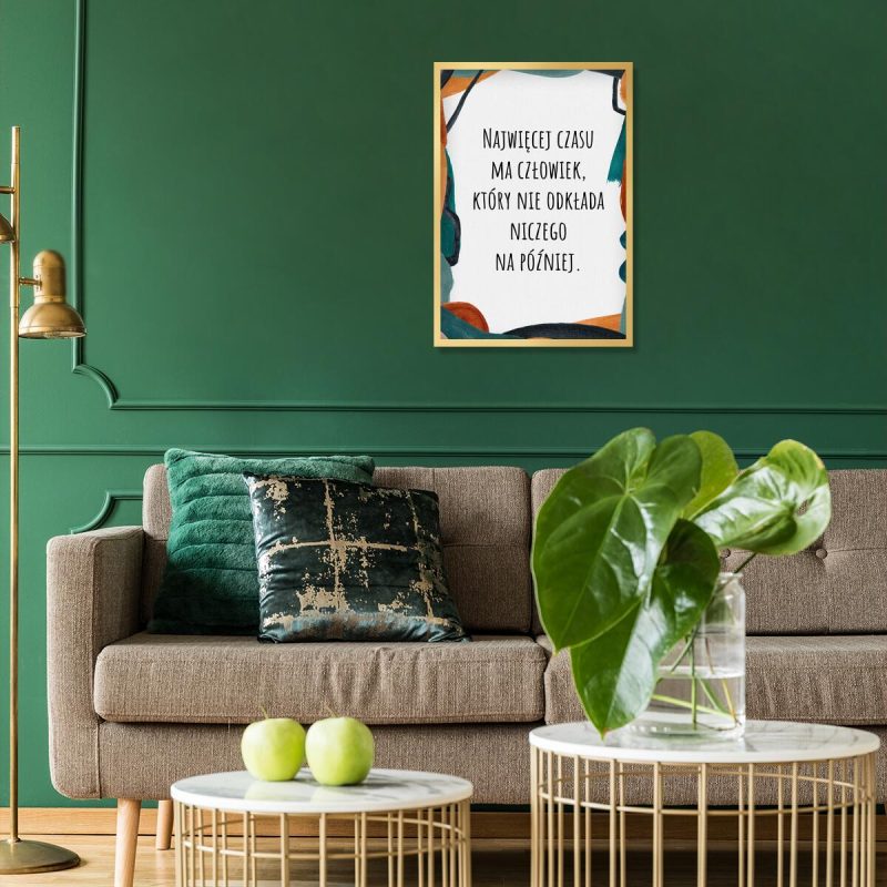 Abstrakcyjny plakat z napisem o czasie do salonu Abstrakcyjny plakat z napisem o czasie do salonu