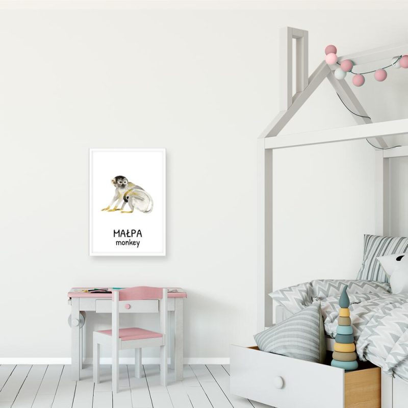 Plakat z małpą dla dzieci Plakat z małpą dla dzieci