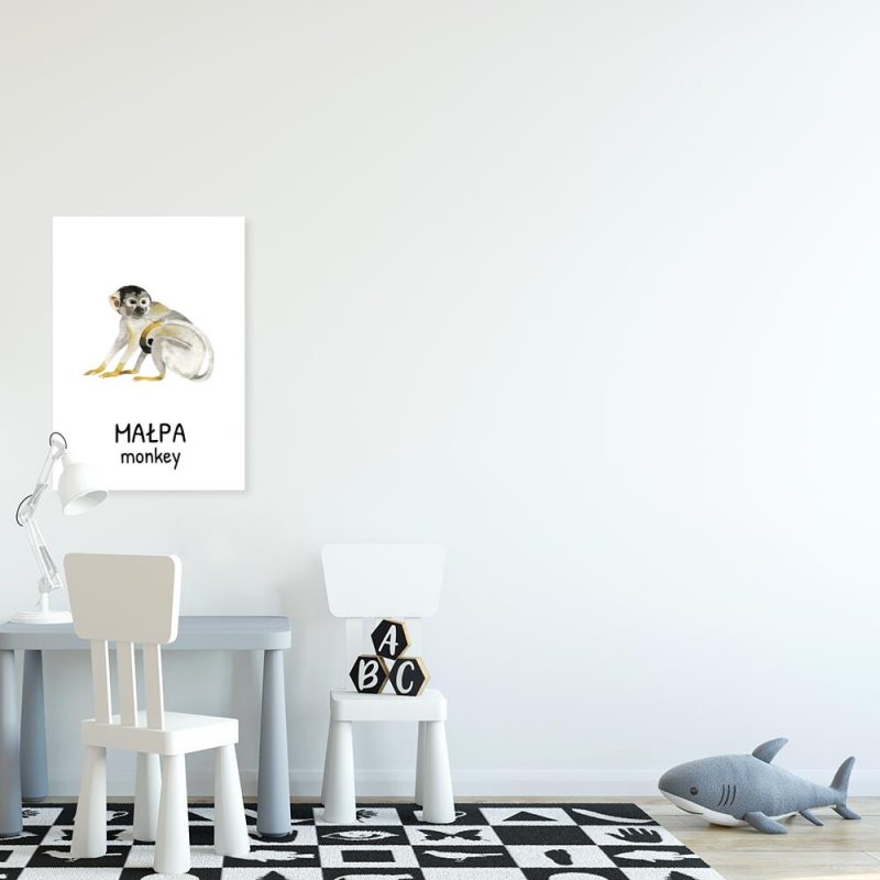 Plakat z małpą do pokoiku dziecka Plakat z małpą do pokoiku dziecka