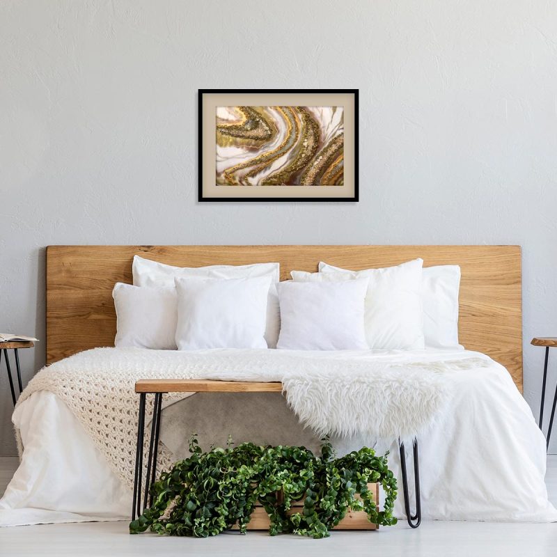 plakat nad łóżko żółty plakat nad łóżko