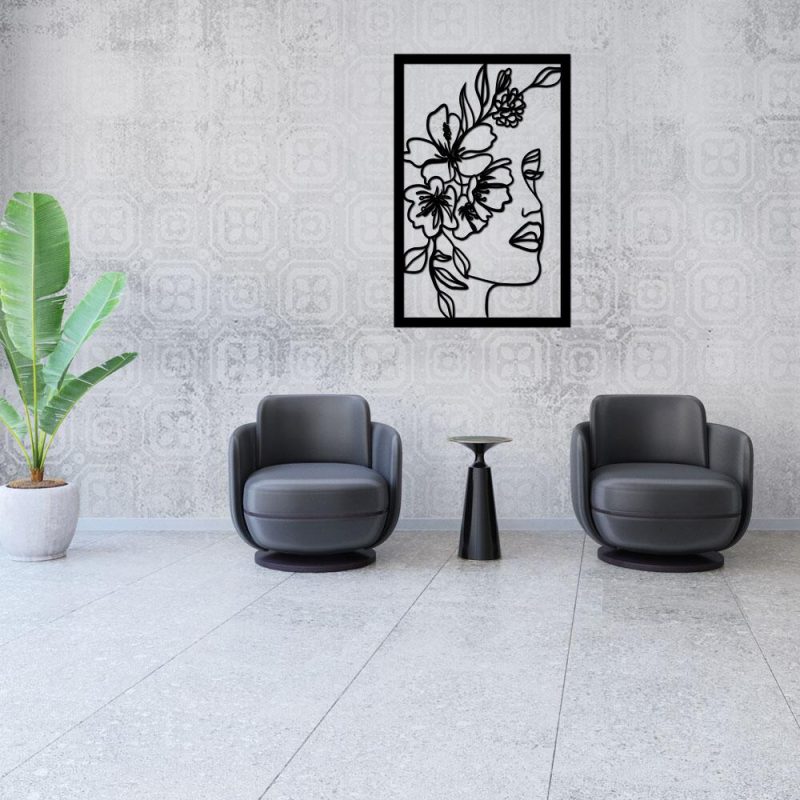 Line art i kwiaty – dekor 3d Line art i kwiaty - dekor 3d