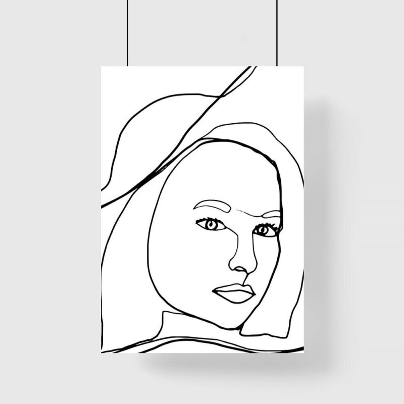 Plakat z minimalistycznym motywem kobiety do pokoju