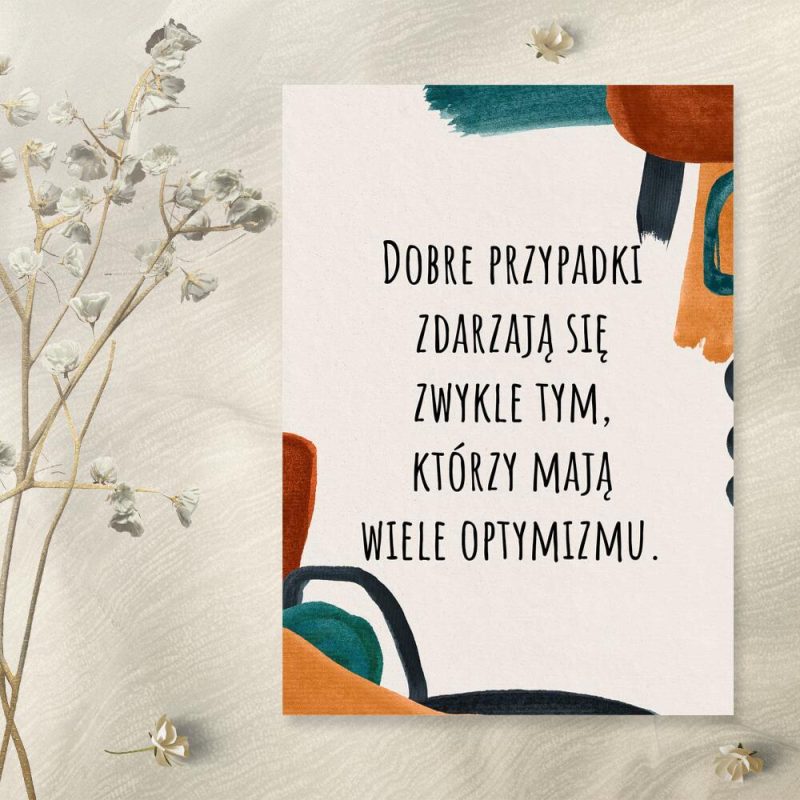 Nowoczesny plakat – Złota myśl o szczęściu do sypialni Nowoczesny plakat - Złota myśl o szczęściu do sypialni