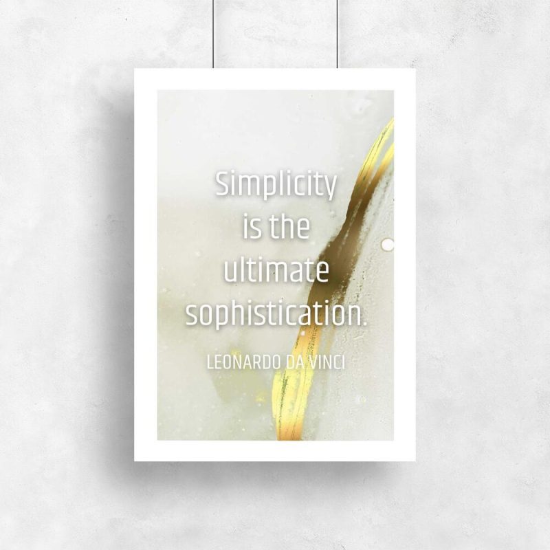 Plakat z typografią simplicity is the ultimate sophistication