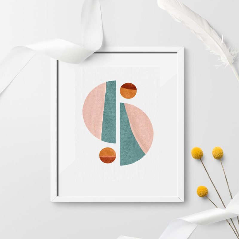 Plakat do ozdoby poczekalni z bryłami geometrycznymi Plakat do ozdoby poczekalni z bryłami geometrycznymi