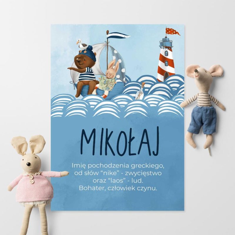 Marynarski plakat z imieniem Mikołaj
