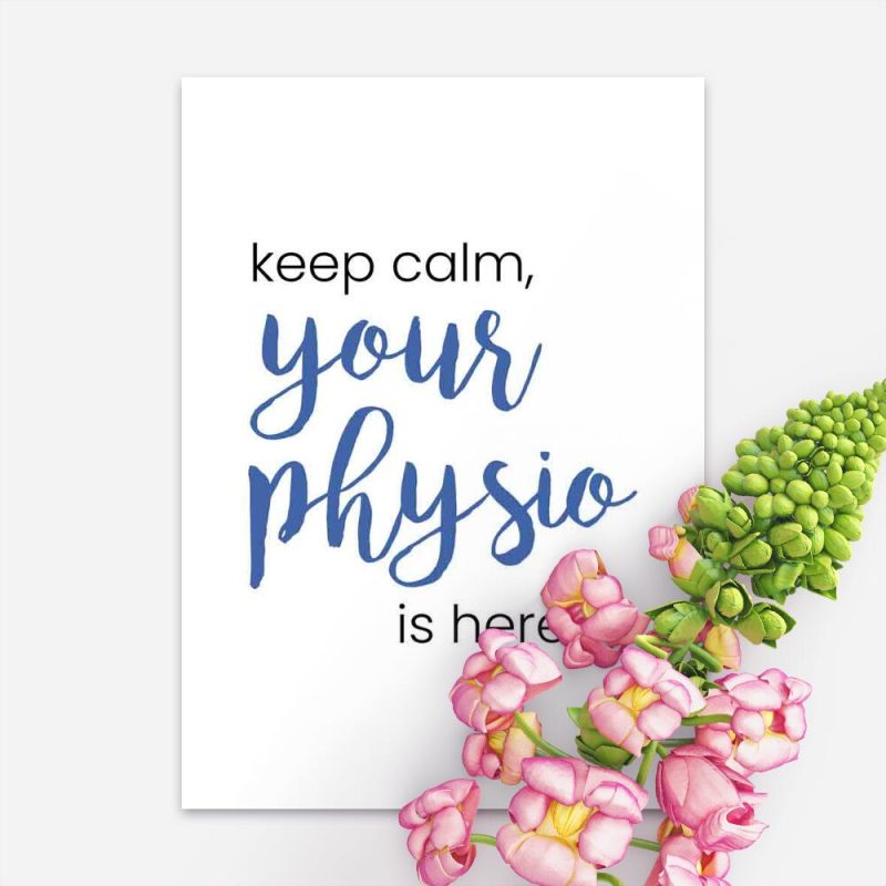 Plakat z niebieską typografią - Your physio