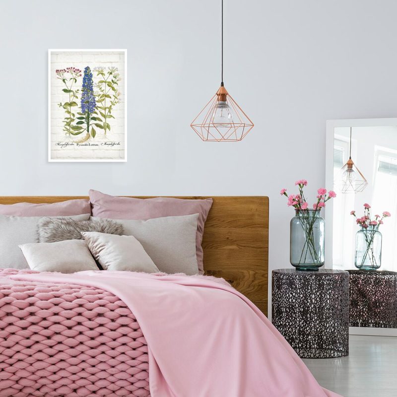 Botaniczny plakat z niebieskim kwiatem do sypialni Botaniczny plakat z niebieskim kwiatem do sypialni