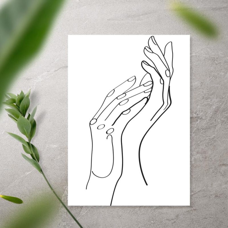 Plakat kobiece dłonie - minimalizm