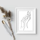 Plakat szkic line art kobiece dłonie