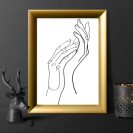 Plakat damskie dłonie - szkic w stylu line art