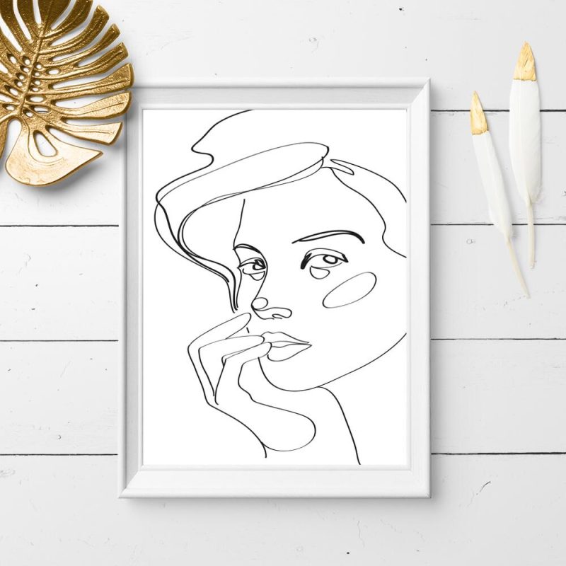 Plakat z motywem twarzy kobiety – szkic Plakat z motywem twarzy kobiety - szkic