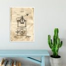 Plakat dla miłośnika kawy - Rysunek patentowy młynka do kawy do jadalni